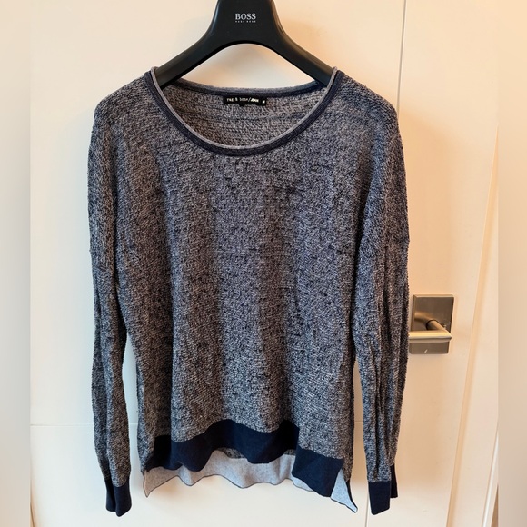 rag & bone Sweaters - rag & bone Navy Heather Crewneck Sweater